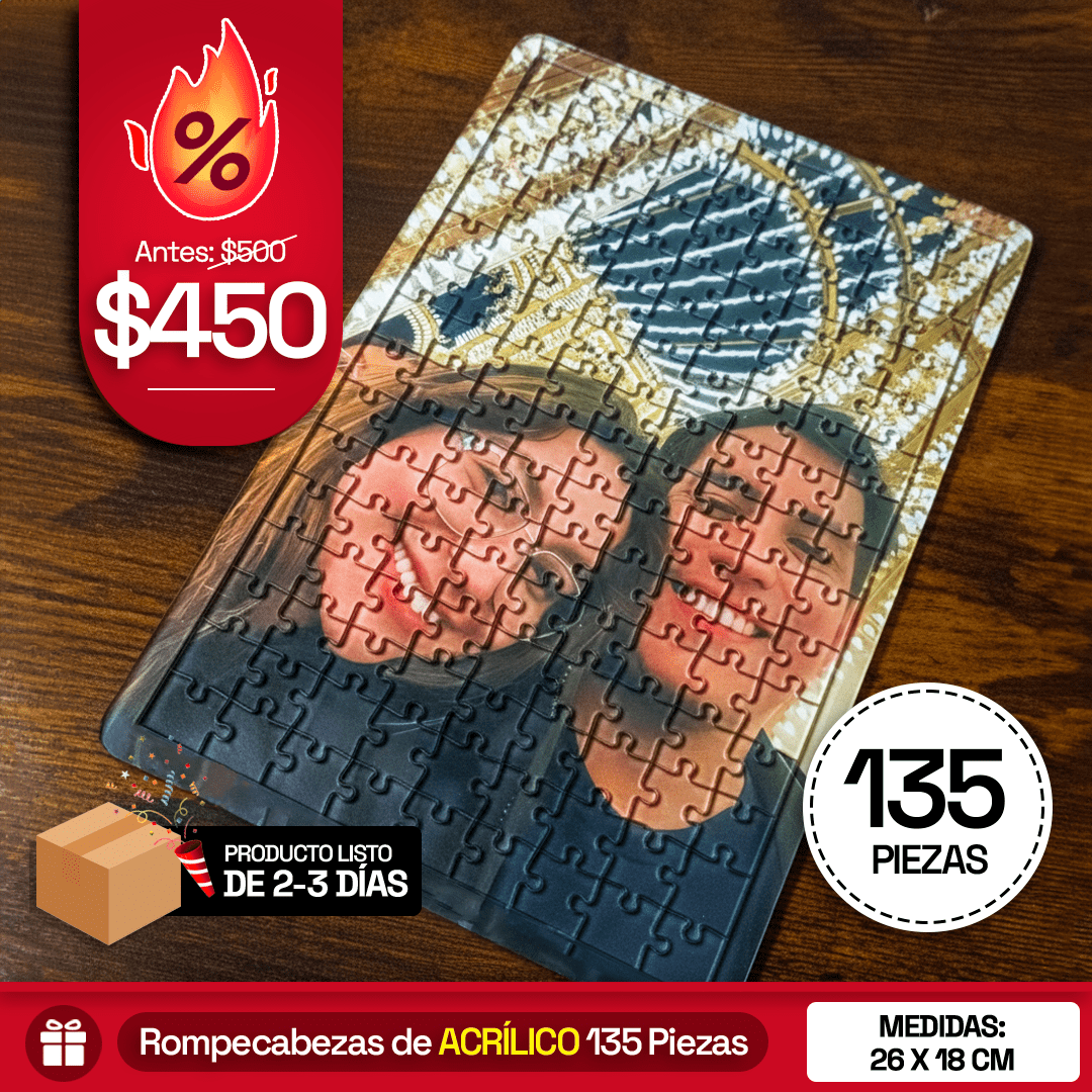 Rompecabezas Personalizado de Acrílico de 135 Piezas - Puzzlemania México