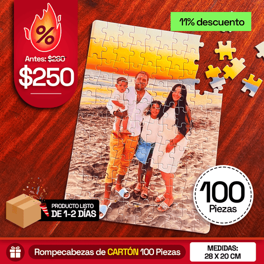 Rompecabezas Personalizado de Cartón de 100 Piezas