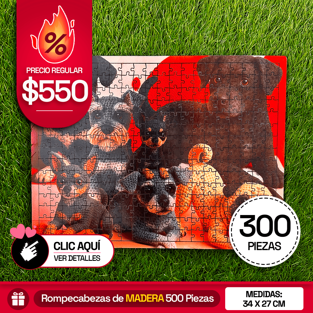 Rompecabezas Personalizado de Madera MDF Artesanal de 300 Piezas - Puzzlemania México