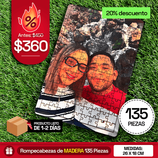 Rompecabezas Personalizado de Madera MDF de 135 Piezas - Puzzlemania México