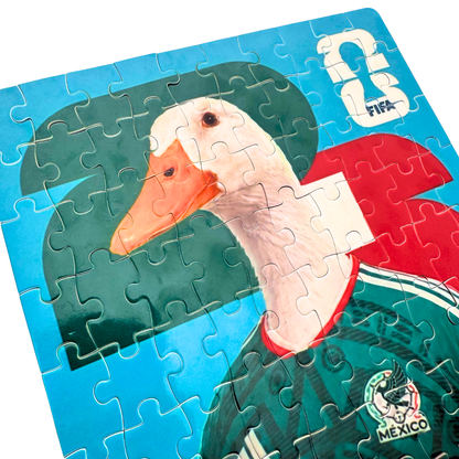 Rompecabezas Pato Merlín Mundialista Futbol Personalizado de Cartón de 100 Piezas 20 x 28 cm