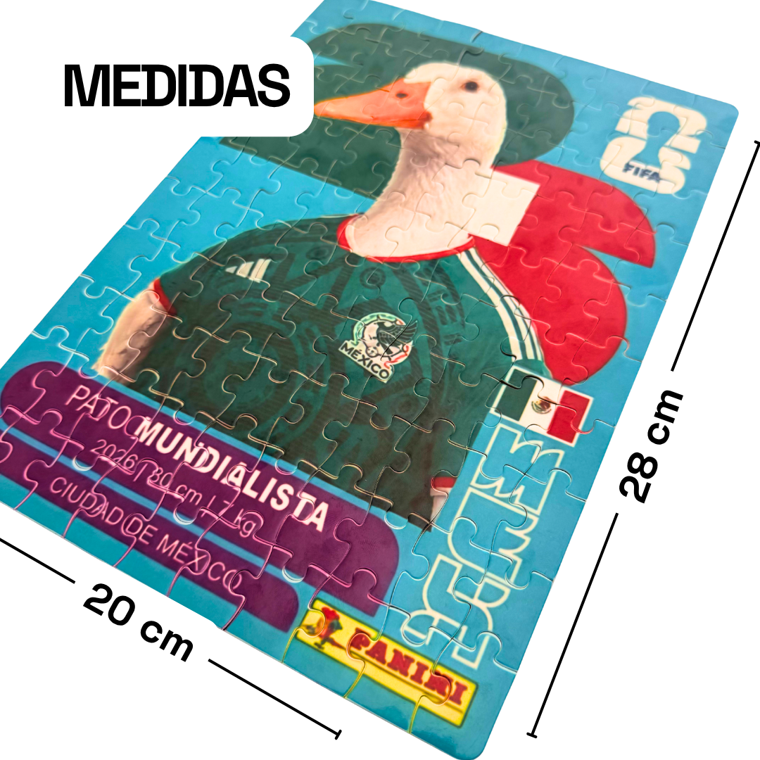 Rompecabezas Pato Merlín Mundialista Futbol Personalizado de Cartón de 100 Piezas 20 x 28 cm