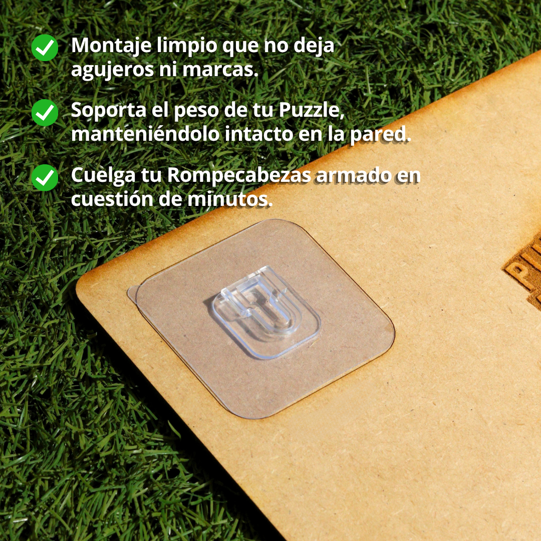 Ganchos Adhesivos Doble Cara para Rompecabezas (4 Pares)