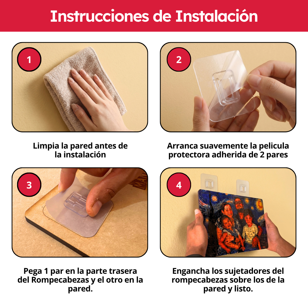 Kit de Montaje para Rompecabezas: Pegamento (235ml) + 4 Pares Sujetadores