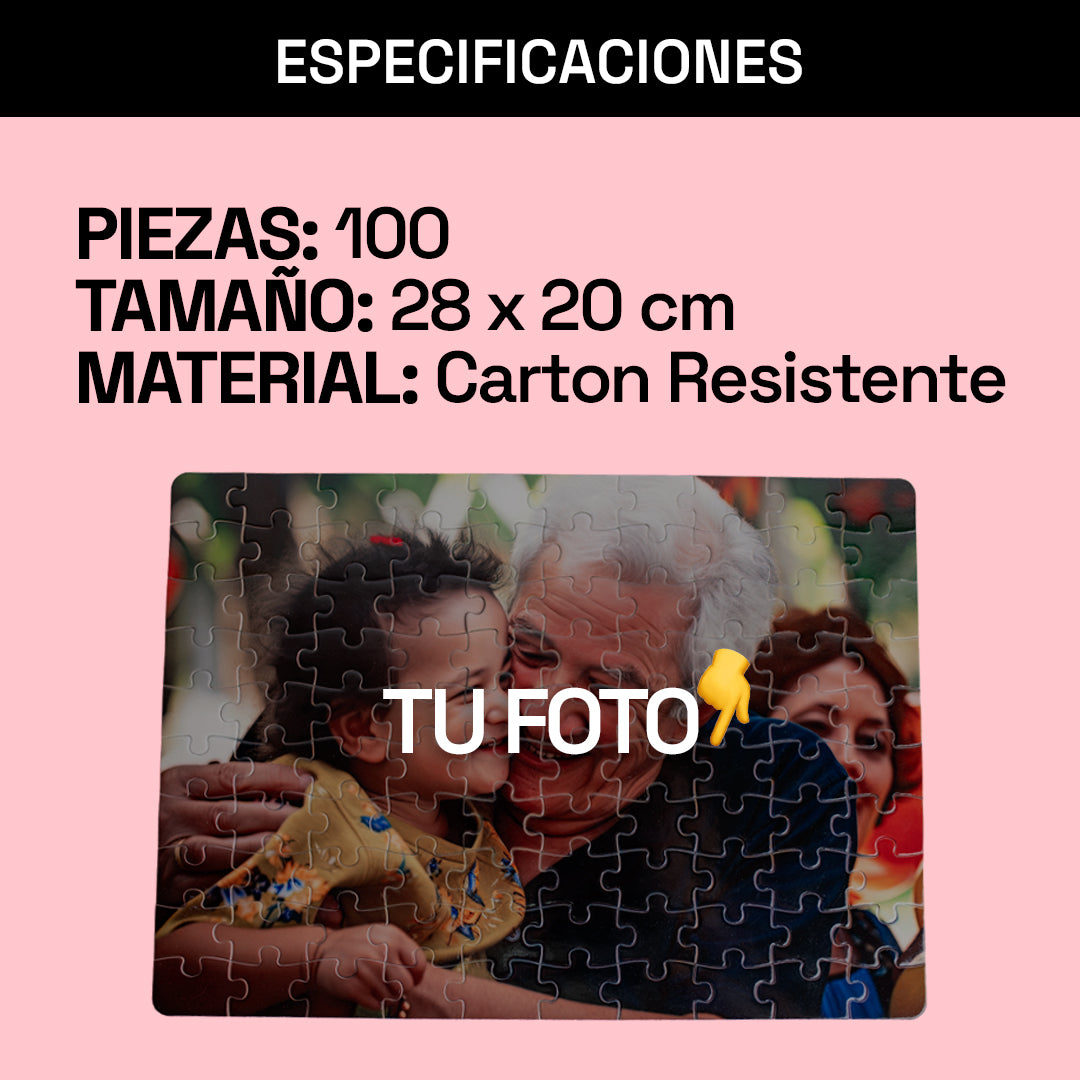 Rompecabezas Personalizado MEDIANO de 100 Piezas