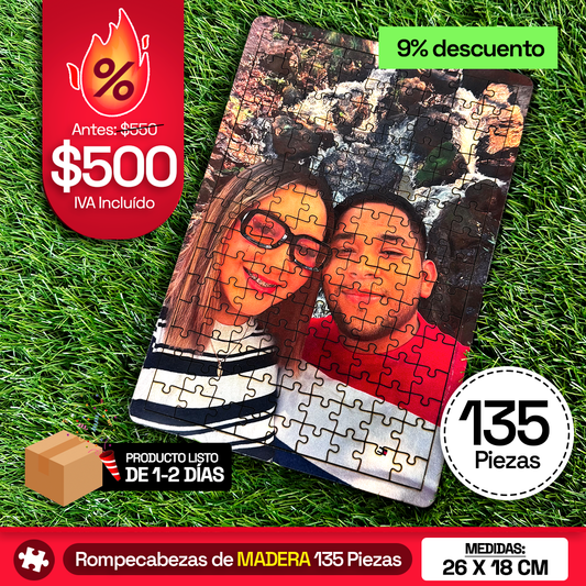 Rompecabezas Personalizado de Madera MDF de 135 Piezas