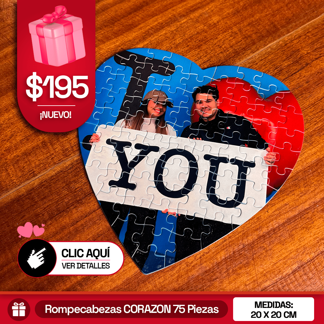 Rompecabezas Personalizado CORAZON 75 Piezas - Puzzlemania México