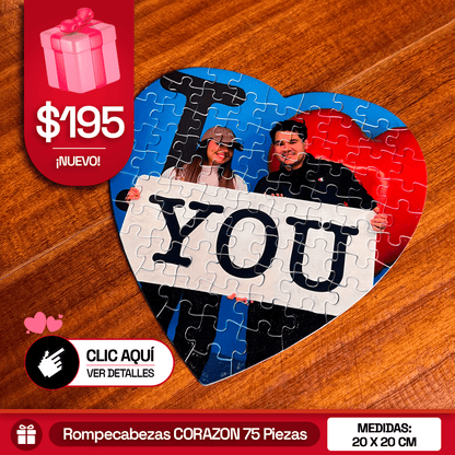 Rompecabezas Personalizado CORAZON 75 Piezas - Puzzlemania México