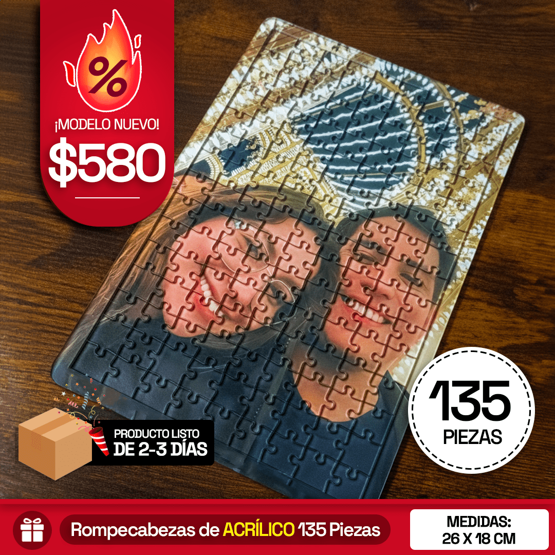 Rompecabezas Personalizado de Acrílico de 135 Piezas - Puzzlemania México
