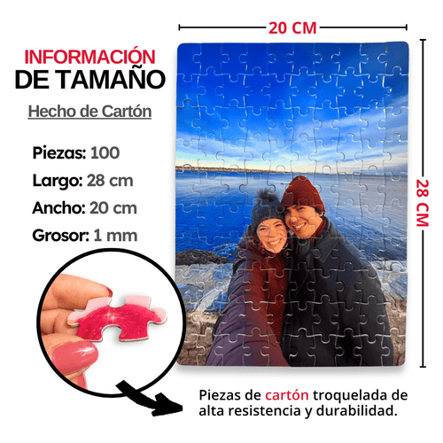 Rompecabezas Personalizado de Cartón de 100 Piezas 20 x 28 cm - Puzzlemania México