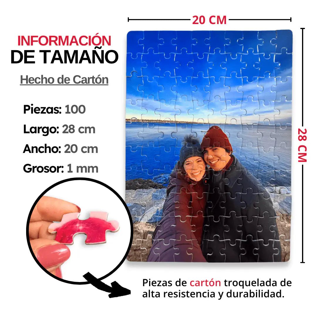 Rompecabezas Personalizado de Cartón de 100 Piezas - 20 x 28 CM - Puzzlemania México