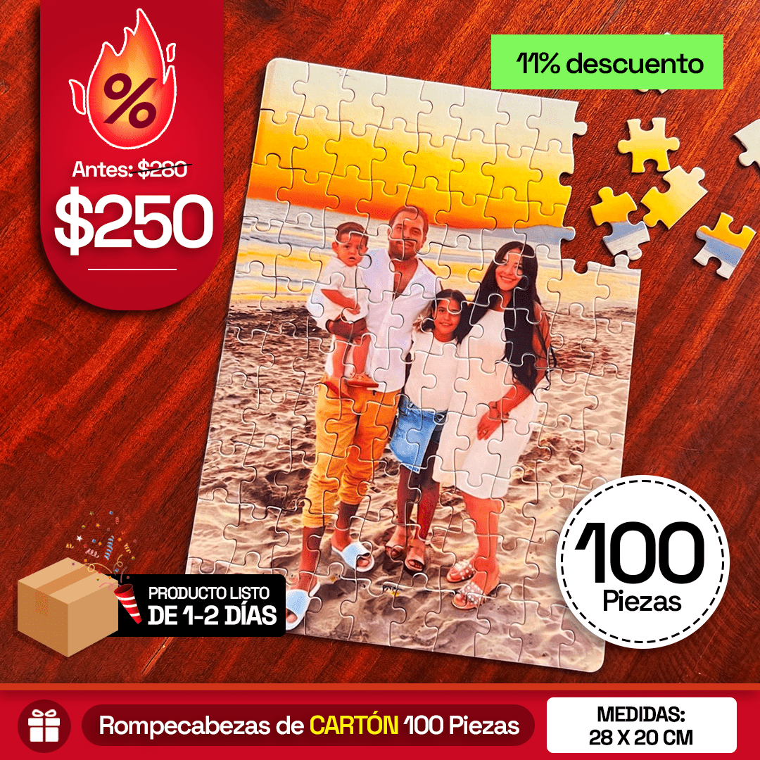 Rompecabezas Personalizado de Cartón de 100 Piezas