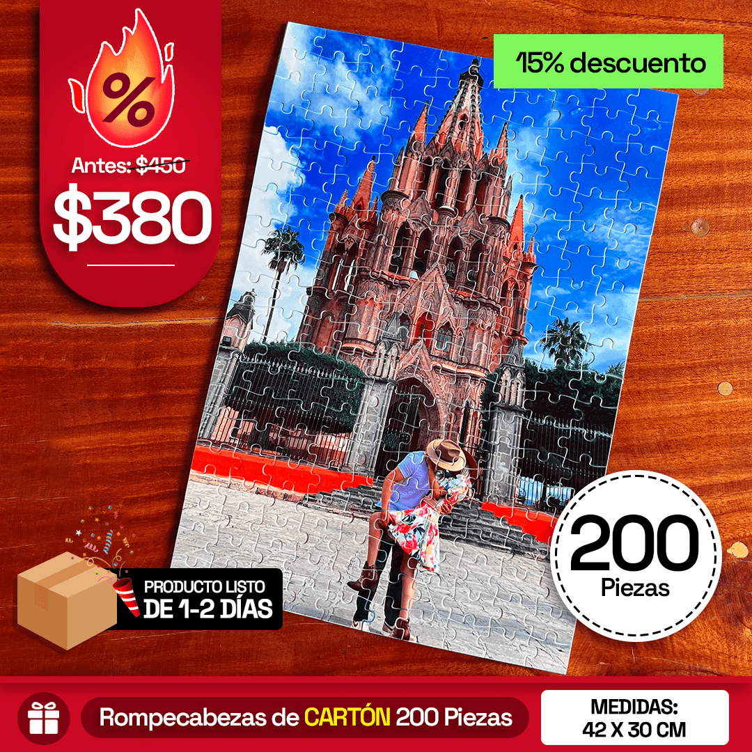 Rompecabezas Personalizado de Cartón de 200 Piezas - Puzzlemania México