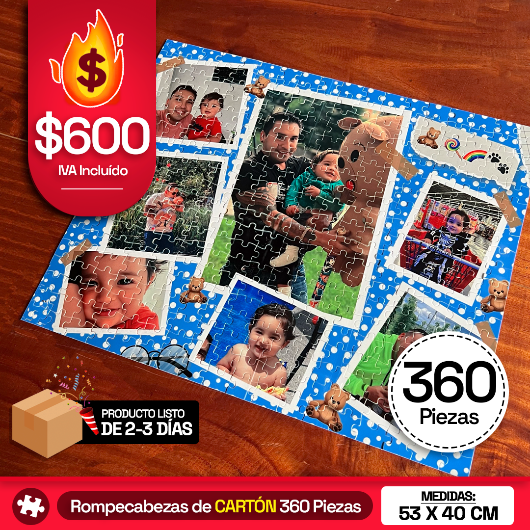 Rompecabezas Personalizado de Cartón de 360 Piezas - Puzzlemania México
