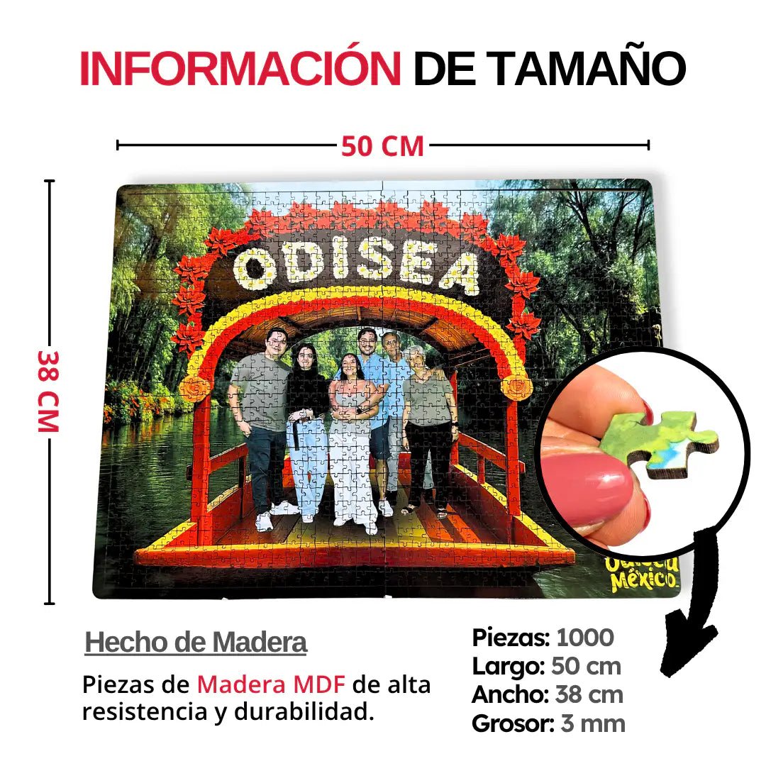 Rompecabezas Personalizado de Madera MDF de 1000 Piezas - 50 x 38 CM - Puzzlemania México