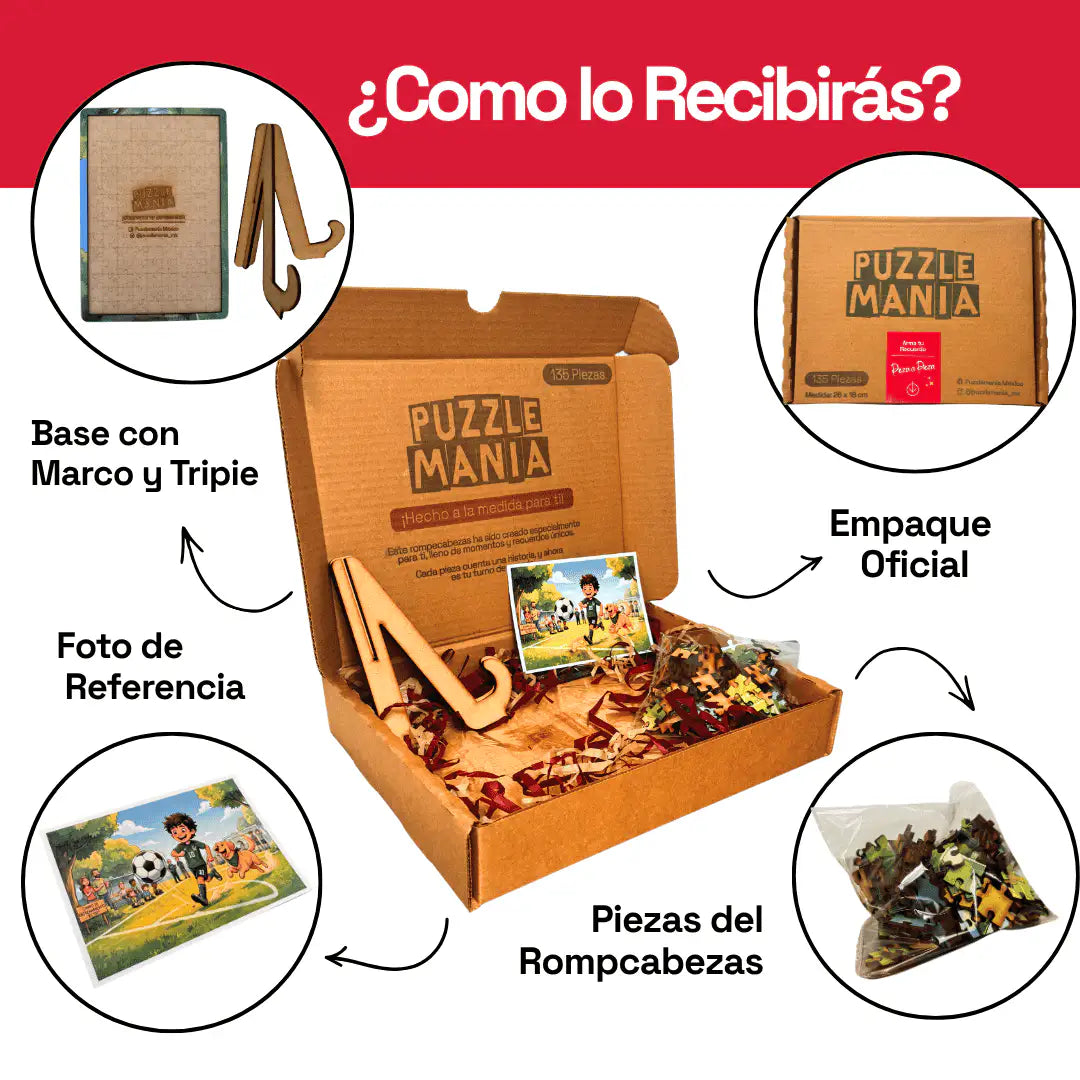 Rompecabezas Personalizado de Madera MDF de 135 Piezas 26 x 18 cm - Puzzlemania México