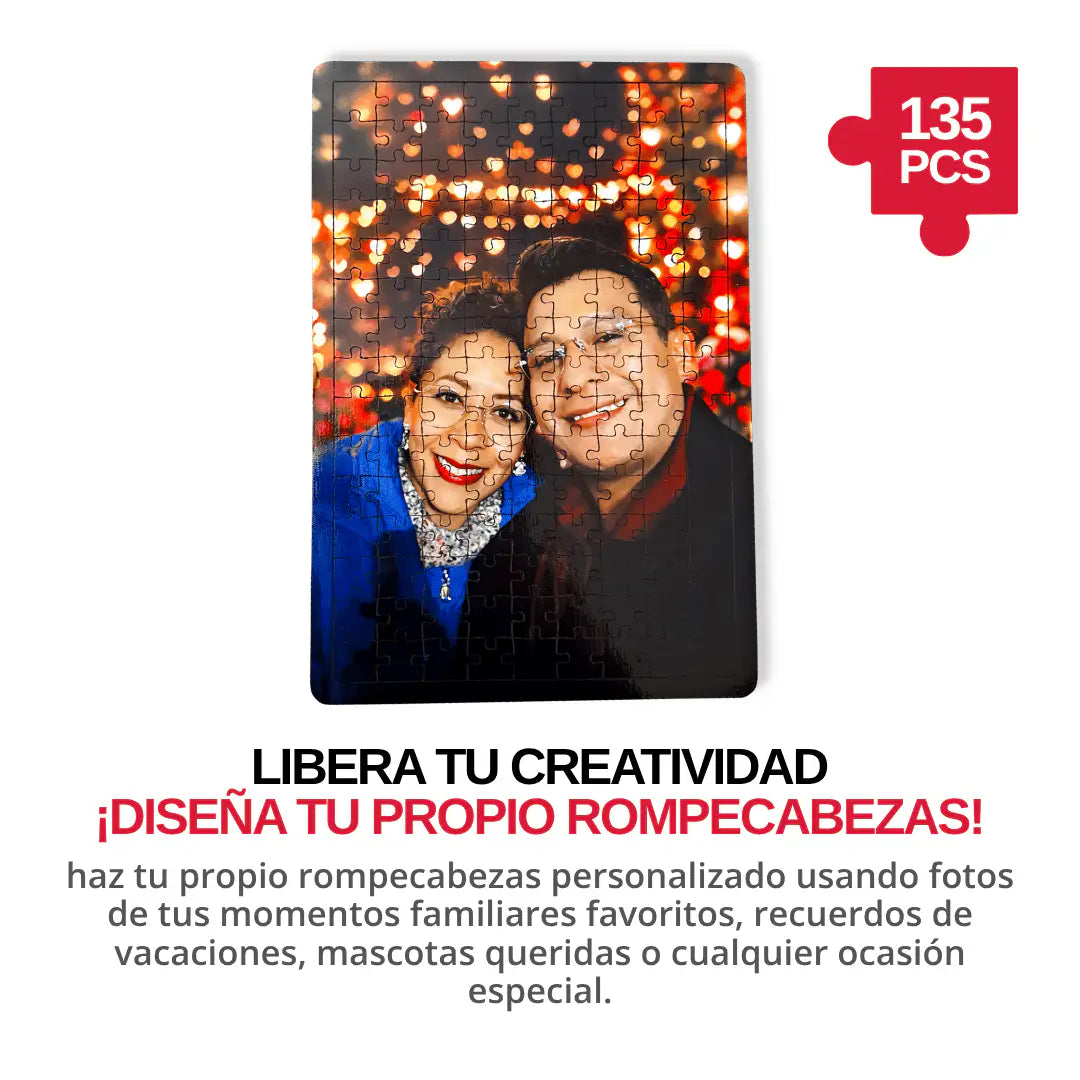 Rompecabezas Personalizado de Madera MDF de 135 Piezas 26 x 18 cm - Puzzlemania México