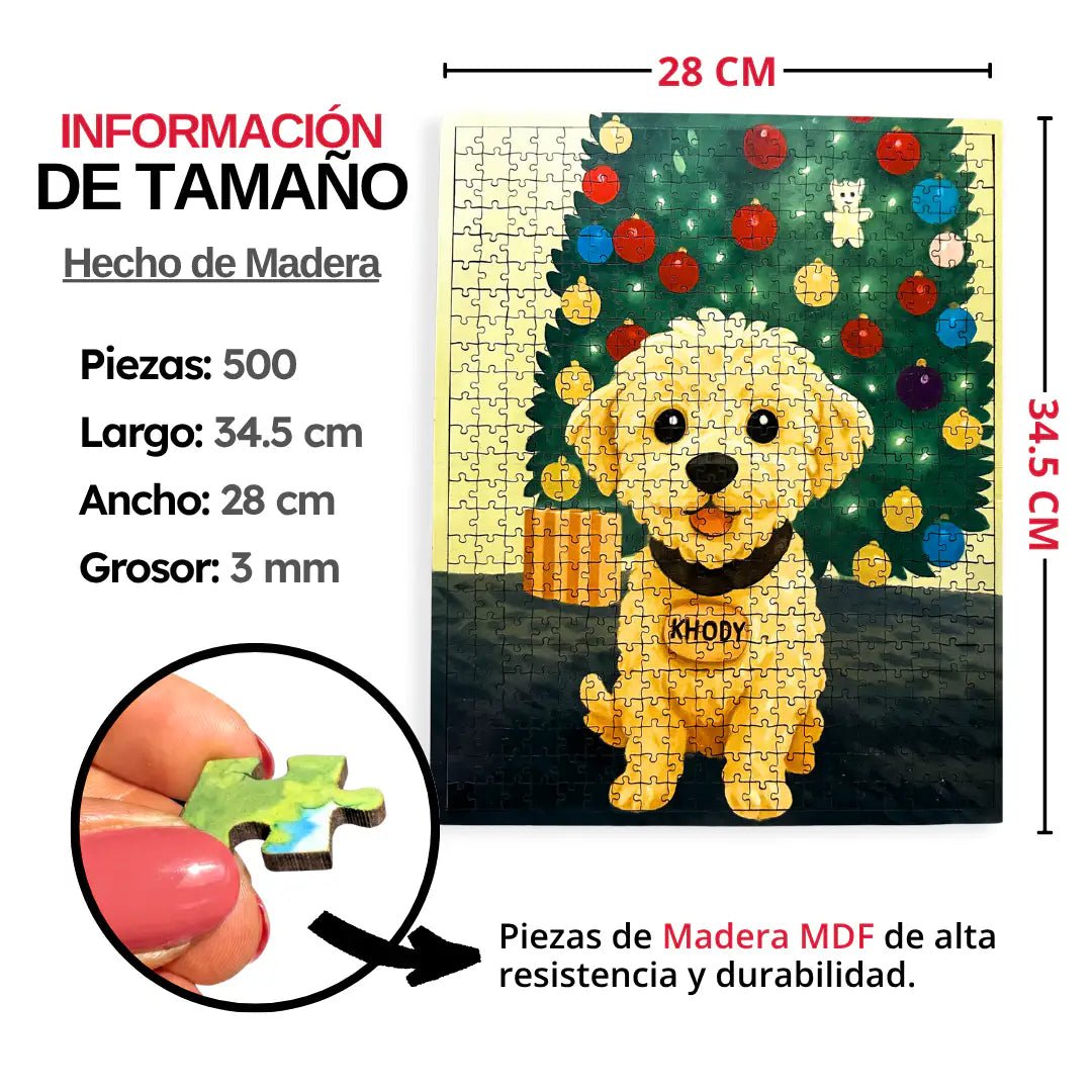 Rompecabezas Personalizado de Madera MDF de 500 Piezas - 34 x 28 CM - Puzzlemania México