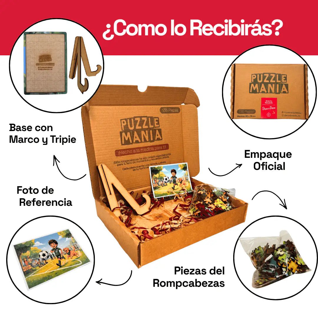 Rompecabezas Personalizado de Madera MDF de 500 Piezas - 34 x 28 CM - Puzzlemania México