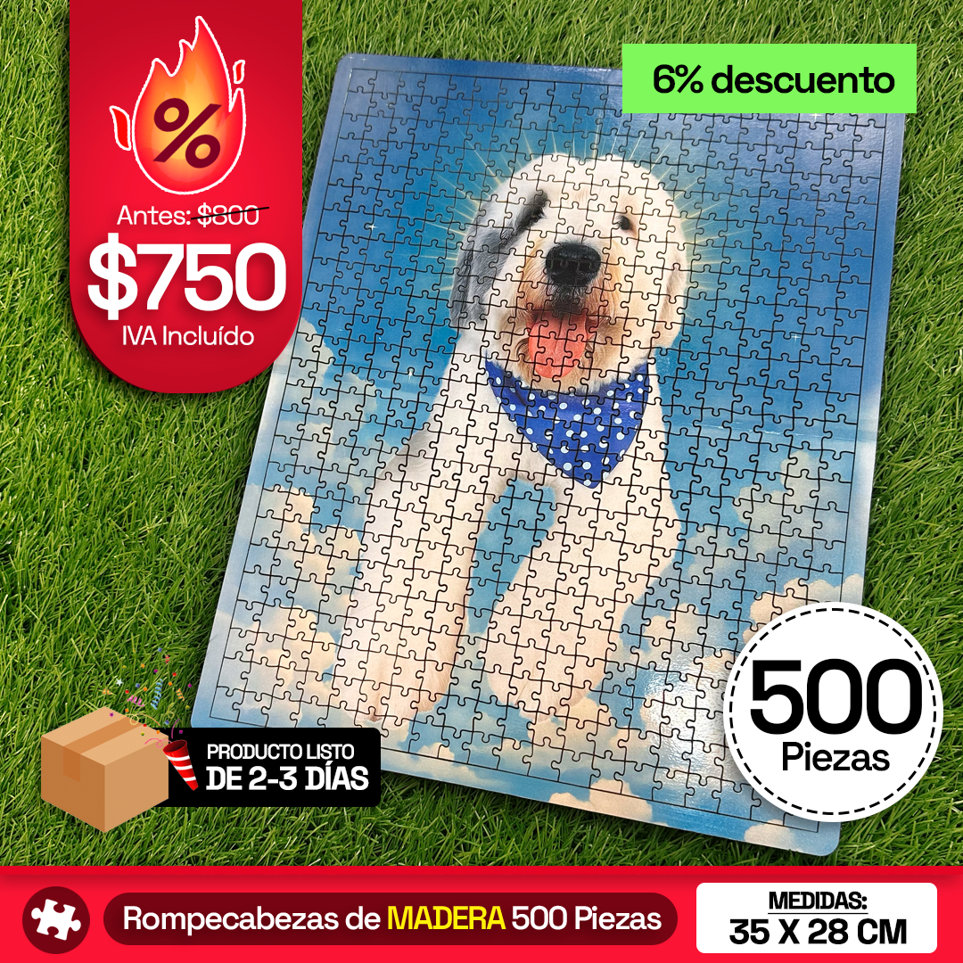 Rompecabezas Personalizado de Madera MDF de 500 Piezas - Puzzlemania México