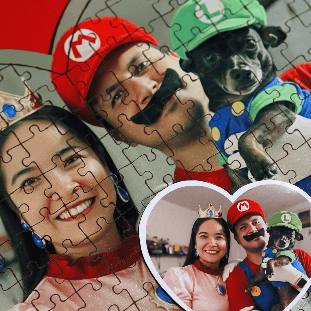 Rompecabezas Personalizado de Madera MDF de Corazón 122 piezas - Puzzlemania México