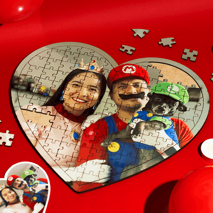 Rompecabezas Personalizado de Madera MDF de Corazón 122 piezas - Puzzlemania México