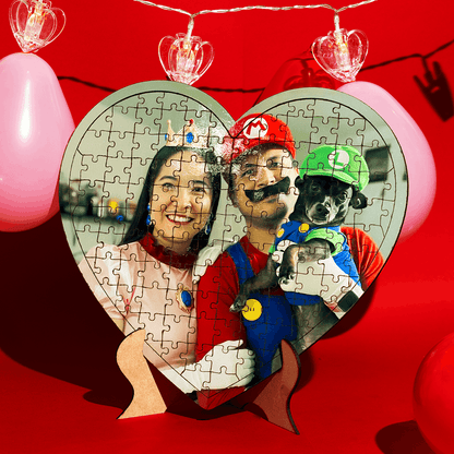 Rompecabezas Personalizado de Madera MDF de Corazón 122 piezas - Puzzlemania México