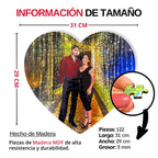 Rompecabezas Personalizado de Madera MDF Forma de Corazón 122 piezas - 31 x 29 CM - Puzzlemania México