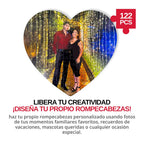 Rompecabezas Personalizado de Madera MDF Forma de Corazón 122 piezas - 31 x 29 CM - Puzzlemania México