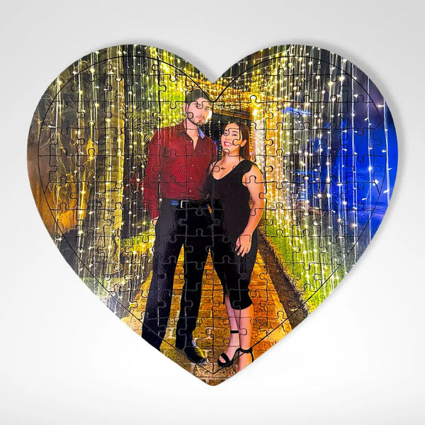 Rompecabezas Personalizado de Madera MDF Forma de Corazón 122 piezas - 31 x 29 CM
