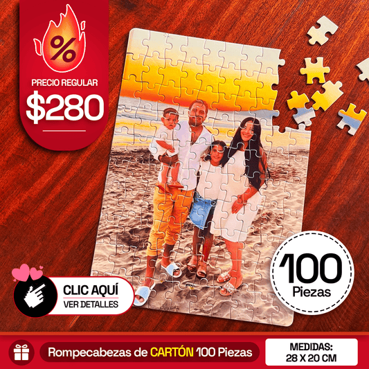Rompecabezas Personalizado MEDIANO de 100 Piezas - Puzzlemania México
